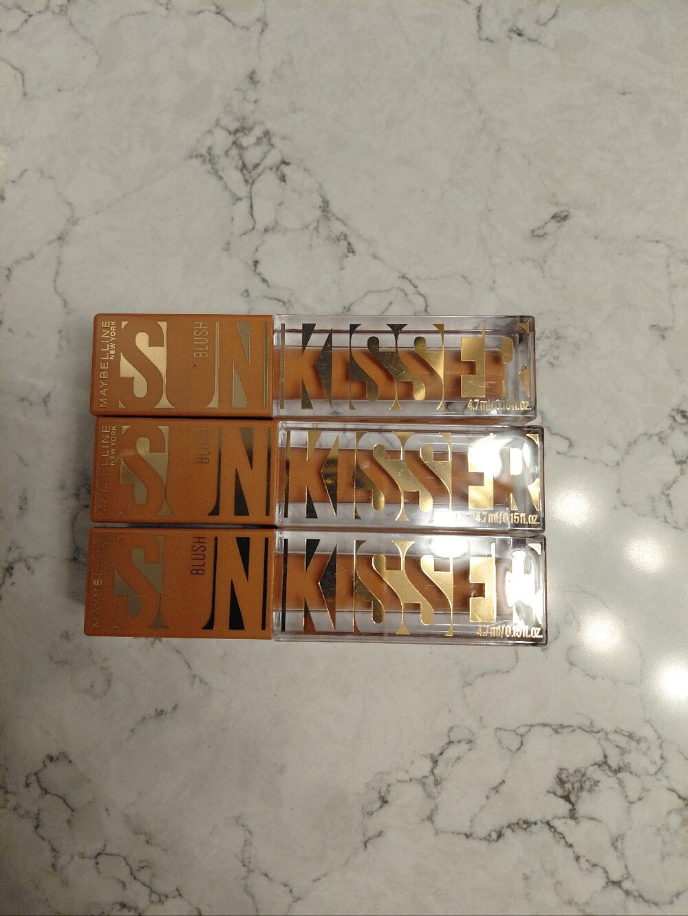 LOT Of 3 Maybelline Sunkisser Blush 01 Downtown Rush Sunkissed